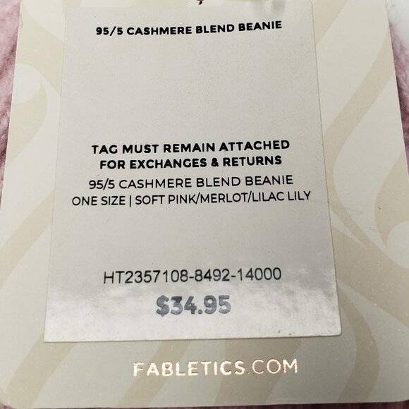 NWT Fabletics Cashmere Blend Beanie Unisex Color Panel Ribbed Winter Wear OS - Picture 6 of 6
